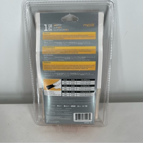 Coby MP550-1G Red MP3 1G - Picture 3 of 3